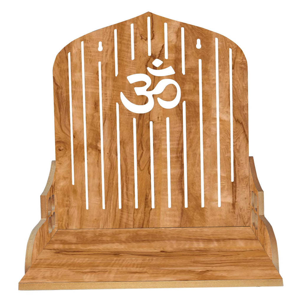 LINGAZ Wooden New Wall Mounted Hanging Puja Temple Stand for Home, Shop and Office