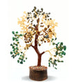 Jet Money Magnet Crystal Tree 10 Inch | Pyrite, Citrine, Green Aventurine & Tiger Eye Gemstone Tree for Home, Office & Desk Décor