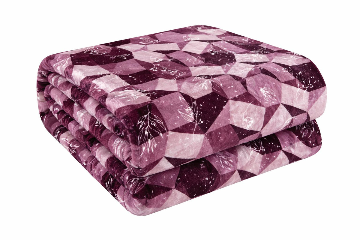 Gullivar Milan Cozy Ultra Soft Flannel Blanket for Double Bed 220x240 cm| Luxury Throw for Couch, Sofa, Camping & Travel| 250 GSM Printed Warm AC Blanket for Winter & All Season -Wine Kafalo