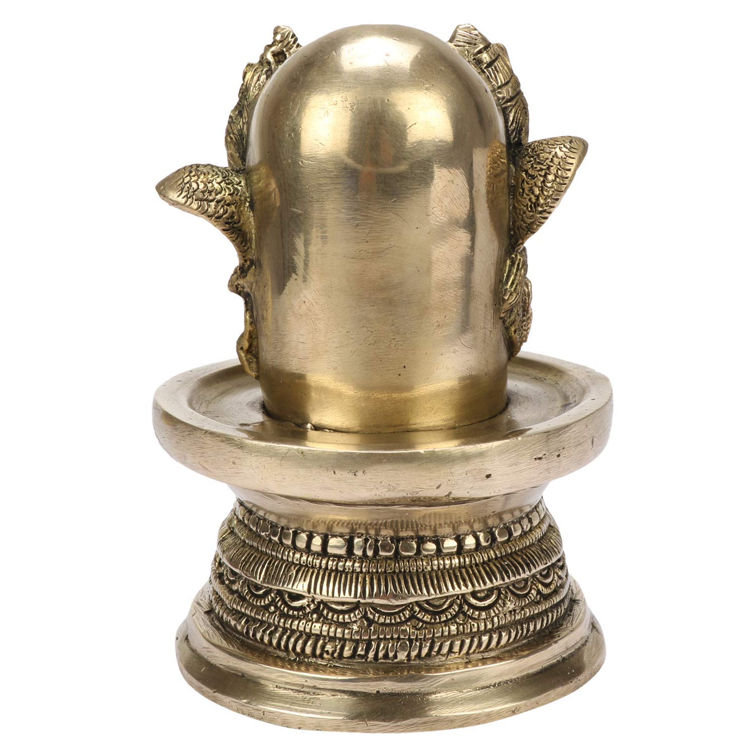 ARTVARKO Brass Metal Large Shivling Murti Idol Three Faces Shiva Shivlingam Puja Statue God Figurine for Home Decor Temple Showpiece