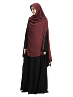 Mehar Hijab Women's Synthetic Ulema Drip Drop Hijab (D Maroon, XX-Large)