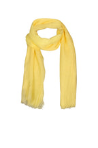 Iba & Isba Women's Plain Crinkled Scarves, Stoles, Hijab (76 x 36 inch) (Lemon)