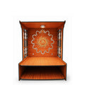 Vipron Hindu Hand Crafted Wooden Puja Mandir with Drawer Religious Home Decor Wood Art and Craft Temple for Home/Office (Wooden Finish)