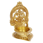 Artvarko Big Brass Gajlaxmi Oil Diya Large Deepam for Home Decor Puja Decorative Deepak Temple (LxBxH 8x10x12 Inches)