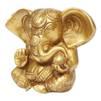 ARTVARKO Brass Lord Ganesha Ganpati Religious Statue Idol Big Ear Appu Ganesh Murti Home Decor for Puja Size(LxBxH 6x3x4.5 Inches, 1.5 Kg)