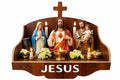 Premium Wooden Hanging Temple for Wall | Jesus Name Cut Design Prayer Stand