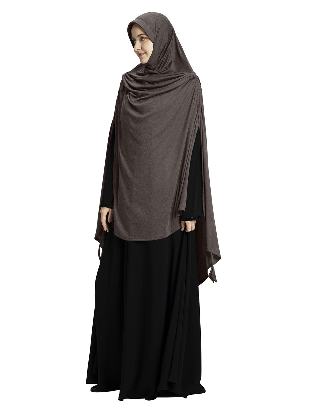 Mehar HIJAB'S MUSLIM MODEST WOMEN'S STYLISH HIJAB ULEMA DRIP DROP (Formal Grey, X-Large)