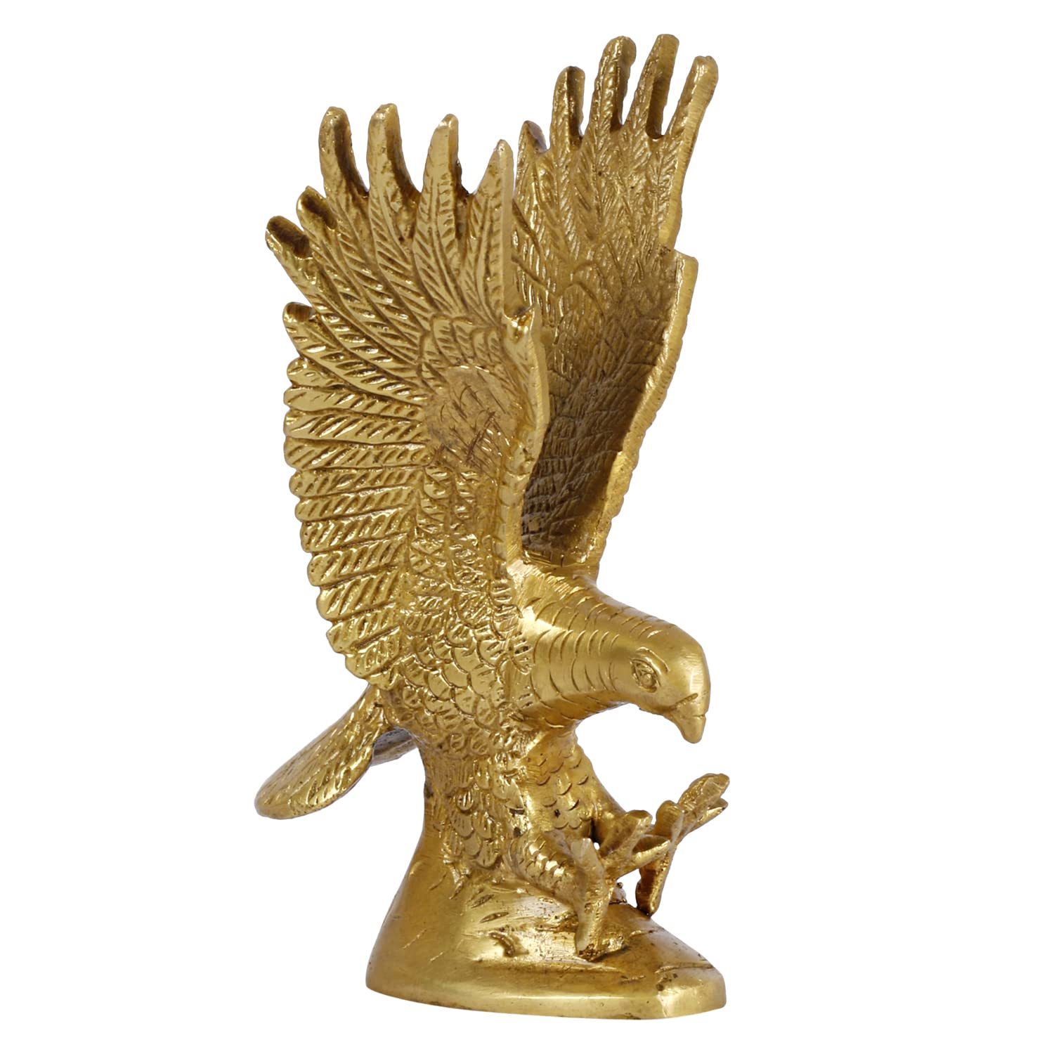 ARTVARKO Brass Eagle Statue Wild Bird Flying Hawk Sculpture Feng Shui Vastu Animal Decorative Handmade for Home Decor Office Showpiece Gift 6.5 Inch