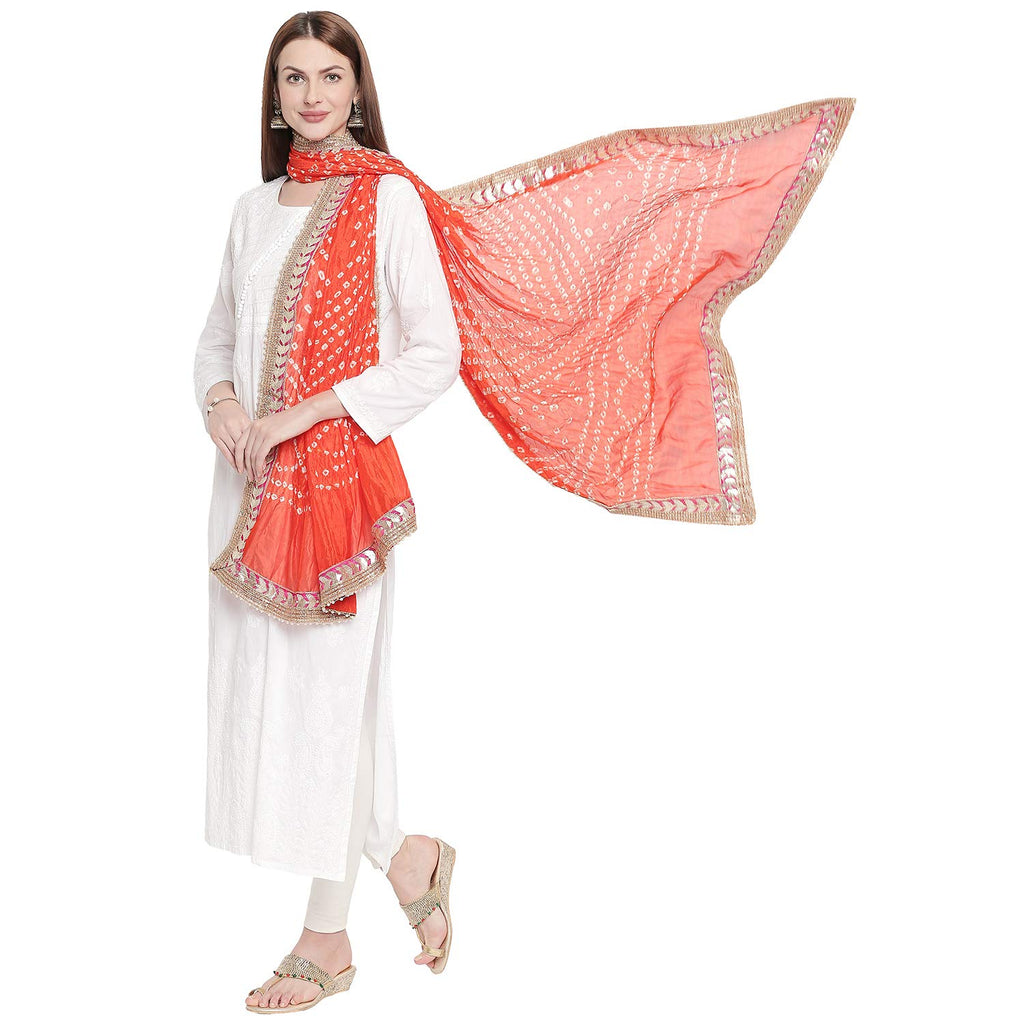Dupatta Bazaar Women's Dupatta (DB1790_Orange_Free Size)