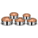 LIMETRO STEEL Stainless Steel Copper Bottom Cookware Set/Handi Set of 5 with Lids - (0.5 L, 0.75 L, 1 L, 1.5 L & 2 L)