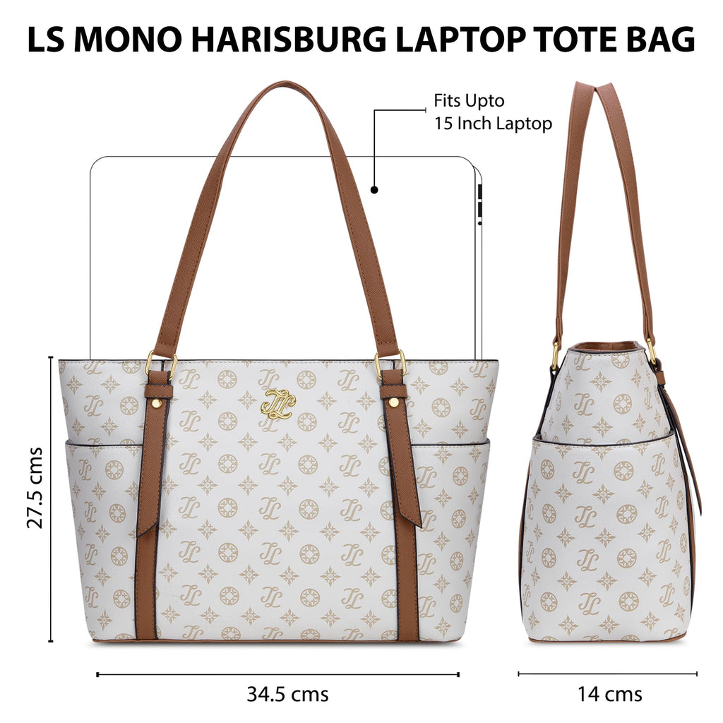 Lavie Signature Women's Harisburg Monogram Tote Laptop Bag | Tote Laptop Bag for Work | Ladies Purse | Stylish Shoulder Bag | Gift for Women