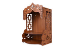 AR ART Beautiful Wooden Pooja Stand Wall Mounted Temple for Home and Office Puja Mandir Size 10.50 x 8.25 x 14.25 Inch Light