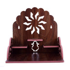 Lyrics Creation Fully Handmade Beautiful Wooden Home and Office Temple/Pooja Mandir(28 x 28 x 26 cm) (Dark Brown 3)