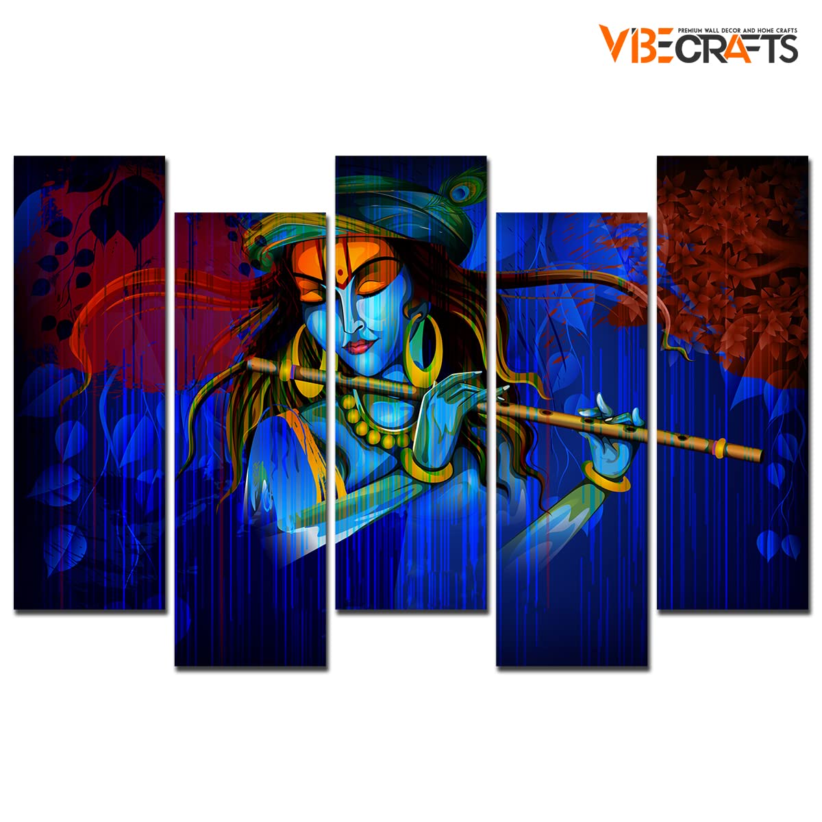 VIBECRAFTS 5 Piece Premium Wall Painting For Home|Office|Living Room|Gift (PTVC5Pcs3_7508) (Multi 5)