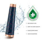 MILTON Copper Delight Design Water Bottle, 915 ml, Ethnic | Lacquer Coating, Curved Bottle | Diwali | Festive | Gifting | Yoga | Home | Kitchen | Vedic