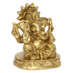 Svarup Brass Ganesh Bhagwan Idol Ganesha Statue Ganpati Murti for Home Entrance Decor Diwali Puja Gift Height 3 Inch.