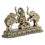 ARTVARKO Brass Gaj Lakshmi Elephant Idol Goddess Maha Laxmi Gajlaxmi Sitting Statue for Home Decor Puja Mandir Temple 8 Inch