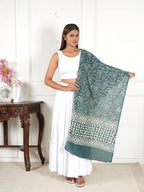 Gutthi Women's Cotton Stoles | Scarf Lightweight & Comfortable for All Seasons | Soft Floral Scarves, Size (100X180 CM) (Green)