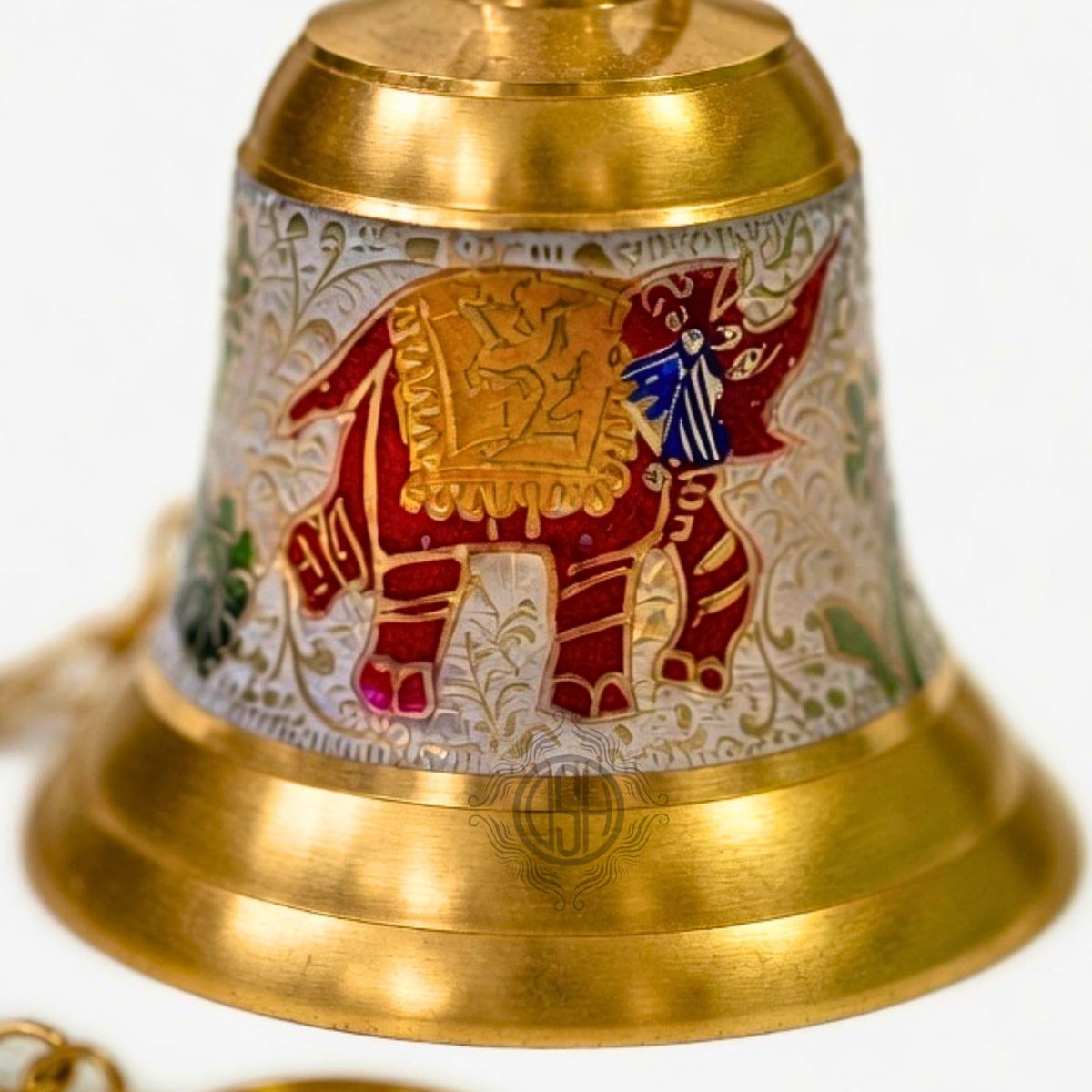 DSH Brass Hanging Bells for Puja Room Decoration Items Hanging Bell for Mandir Temple Decor Ghanti for Mandir. (White, H-4.5 Inch)