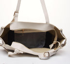 Carrylux Women's Soft PU Tote Bag | Large Single Compartment Shoulder Handbag with Adjustable Strap | Office, College & Casual (Cream)