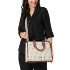 Lavie Mono LL Melissa Satchel Handbag For Women | Satchel Bag For Work | Ladies Purse | Stylish Shoulder Bag | Gift, Beige