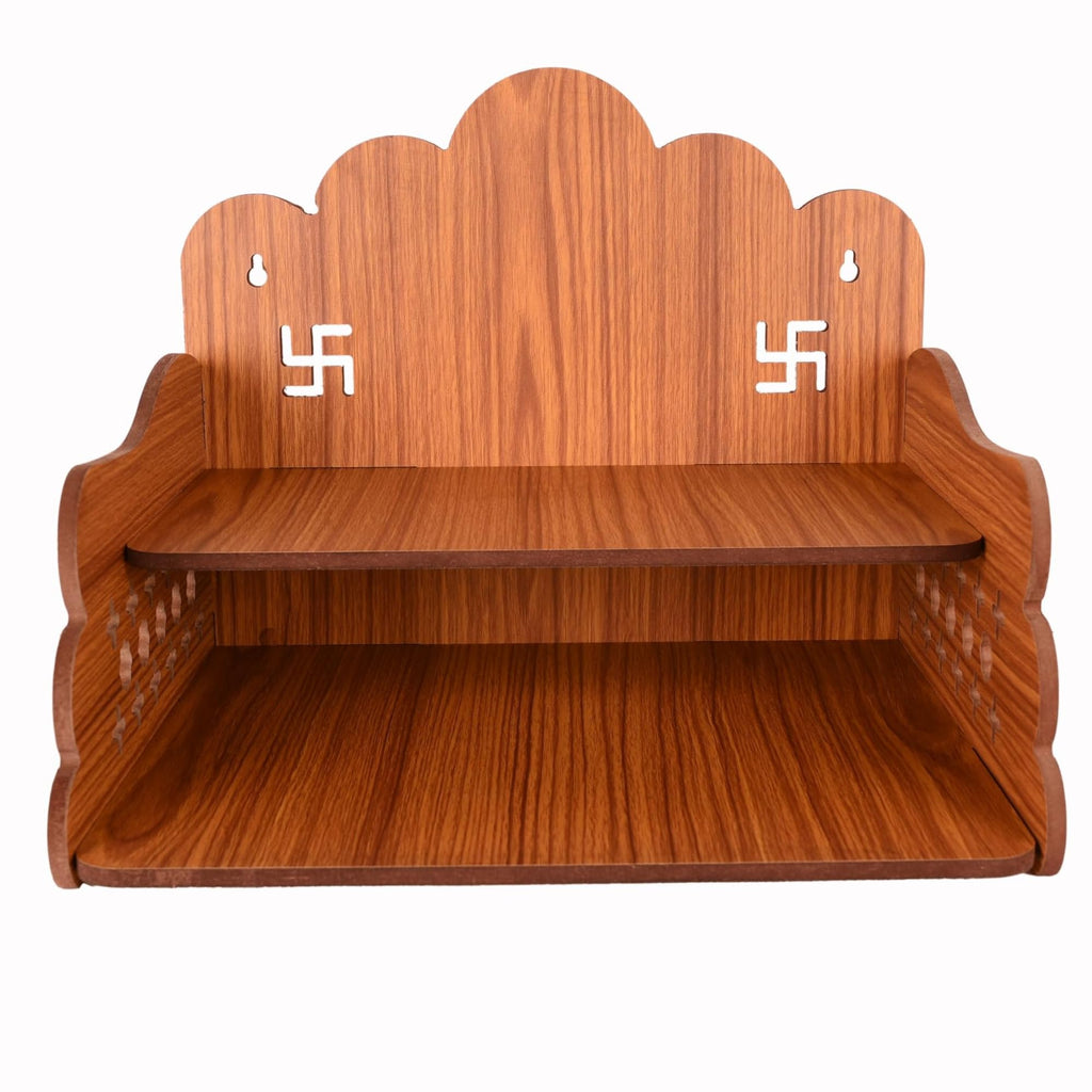 AR ART Dummy 01 Engineered Wooden Wall Mounted Pooja Mandir for Home and Office Size 11.25 x 9.50 x 9.25 Inch Light