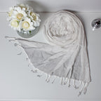 STOLE STUDIO Elegant Luxurious Sequence Viscose Stole Scarf (White)