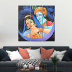 VIBECRAFTS 3 Pieces Radha Krishna Canvas Wall Painting Fitted With Wooden Frame For Home | Office | Living Room | Gifts (PTVC3Pcs1_9546)