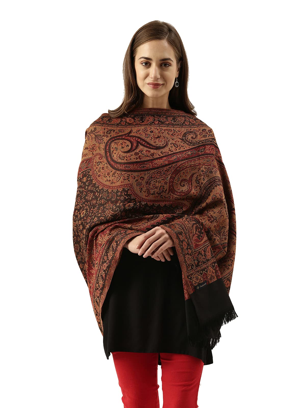 Pashmoda Women Shahnaz Antique Jamawar Shawl (Size: 101 X 203 CM)