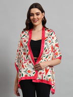 Ravaiyaa - Attitude is everything Women Lightweight Printed 100% Satin Silk Scarf Stoles Breathable Neckerchief Head Beach Wrap Scarves (Beige Pink Floral, 70 x 20 Inch)