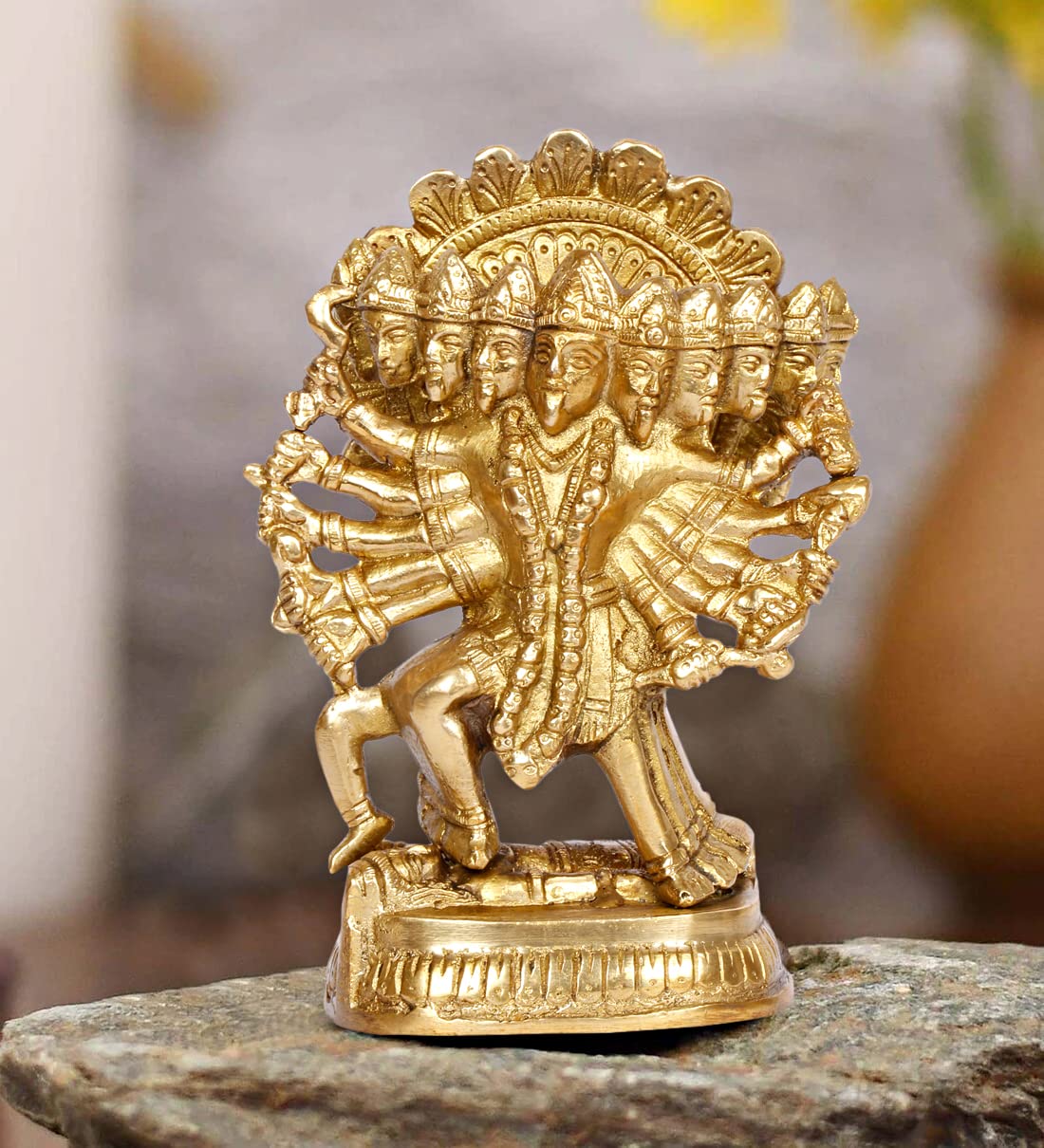 ARTVARKO Brass Kali Maa Murti Maha Kali Mahakali Kalika Maa Statue Sculpture Idol Puja Murti 6 Inch.