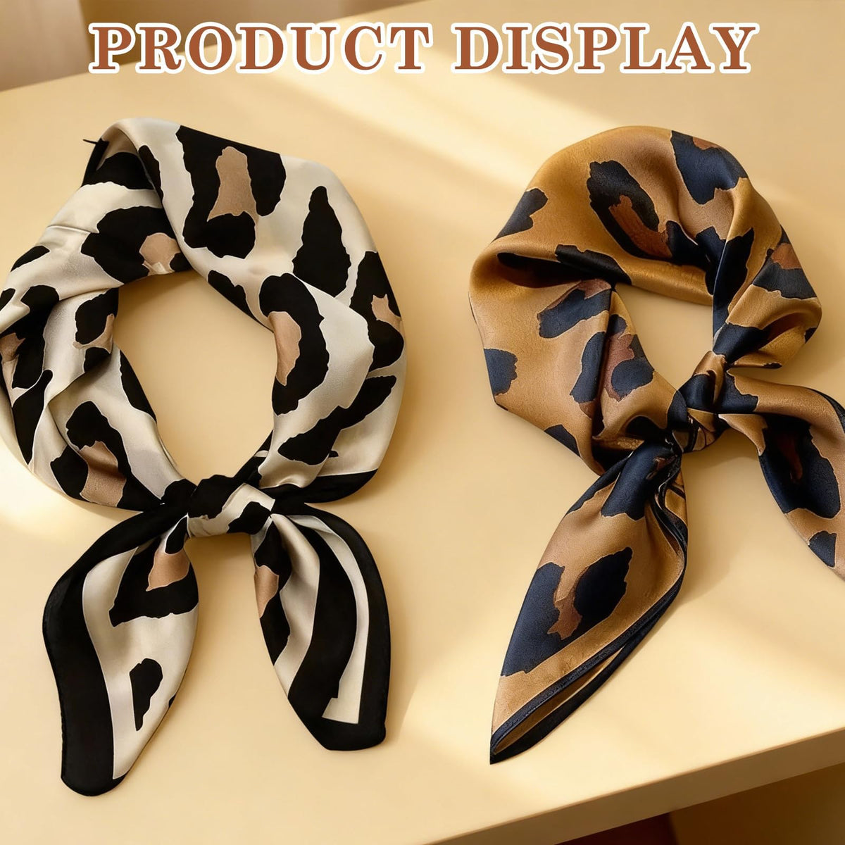piercing 2PCS Satin Scarf, Silk Scarf for Women Stylish, Scarf for Women Stylish, Silk Scarf, Square Elegant Floral Print, Versatile Accessory for Neck, Hair, and Handbag