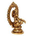 ARTVARKO Brass Lord Ayyappan Ayyappa Sabarimala Swamy Statue Idol Sculpture Blessing for Puja Home Health & Wealth Gold Color 5.25 Inch