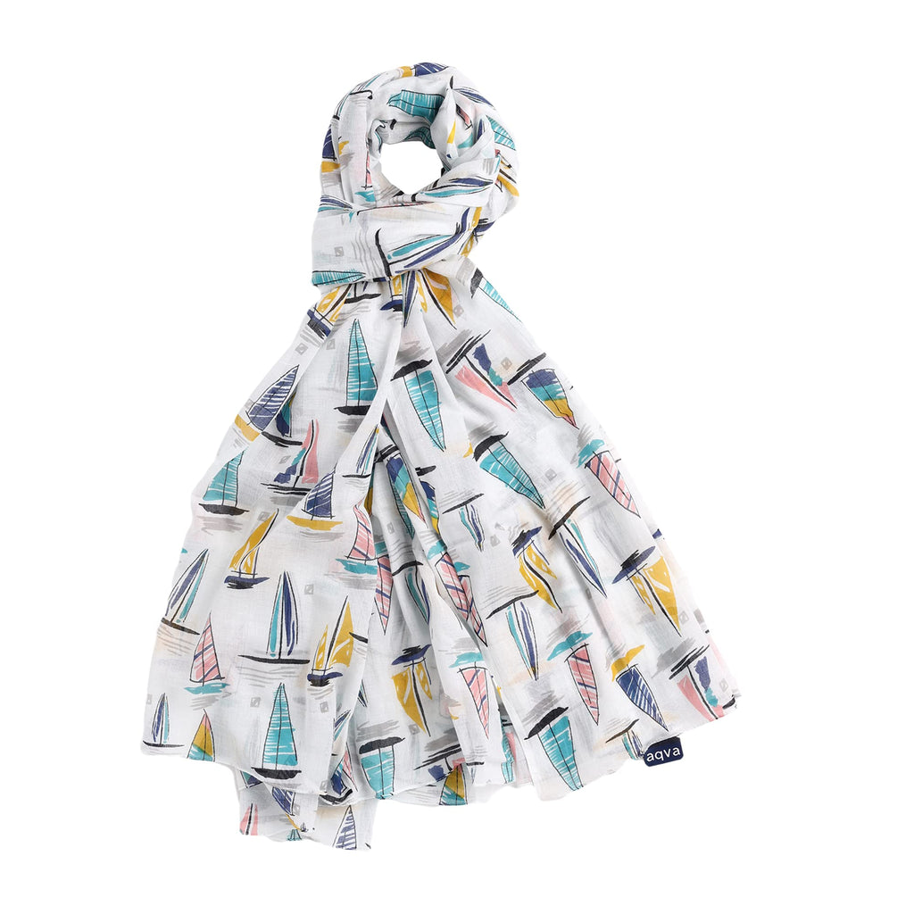 AQVA Printed Cotton Scarf for Women Stylish (Naav) | Head and Face Cover Scarf for Girls with 100% Cotton | Soft & Lightweight Scarves/Stoles for all Weather (72 x 43 in)