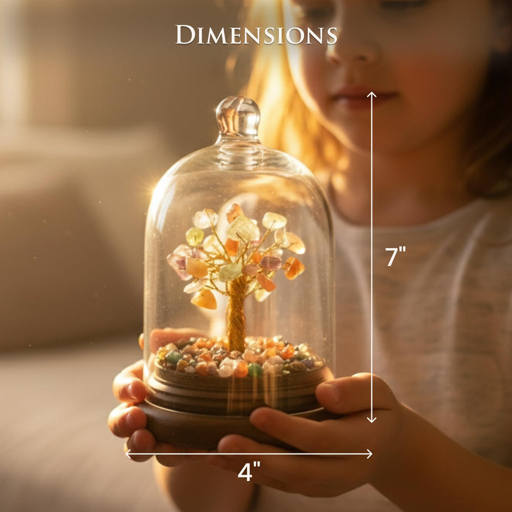 Fourteen Crystals Seven Chakra Crystal Tree for Home & Office Decor | Healing Gemstone Tree for Positive Energy, Prosperity & Harmony | Spiritual Gift for Love, Luck & Success | Bonsai Feng Shui