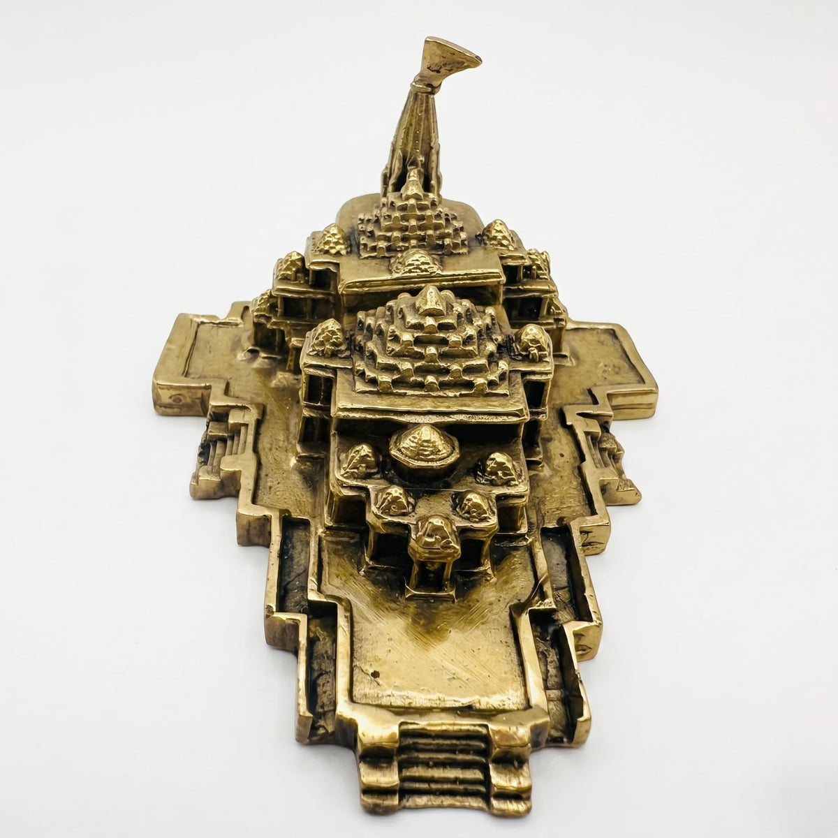 Svarn Studio Brass Ram Mandir Ayodhya Temple Replica 10x7x4.5 cm