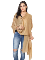 MUFFLY Fine Blended Ultra Soft & Warm Wool Silk Unisex Pashmina Shawl, Stole & Wrap with Hanger (Mustard)