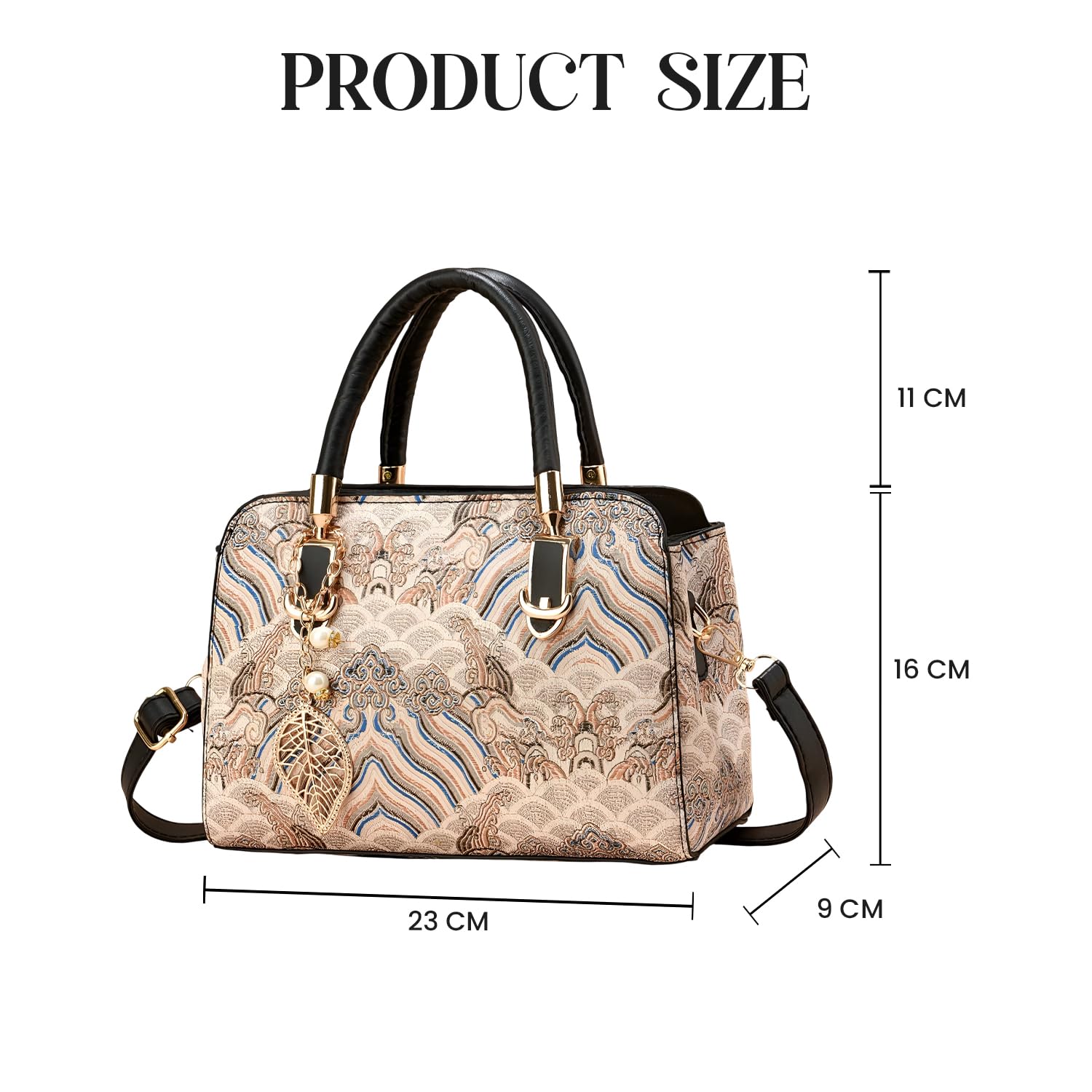 SYGA Women Stylish Tote Bag with Contrasting Colors – Medium Capacity Daily Shoulder Handbag(Black)