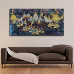 VIBECRAFTS Canvas Paintings for Living Room Drawing Room Hindus Canvas Wall Painting Fitted With Wooden Frame For Home | Office | Living Room | Gift (PTVCH_2715)