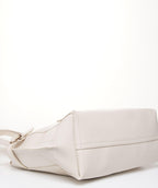 Carrylux Women's Soft PU Tote Bag | Large Single Compartment Shoulder Handbag with Adjustable Strap | Office, College & Casual (Cream)