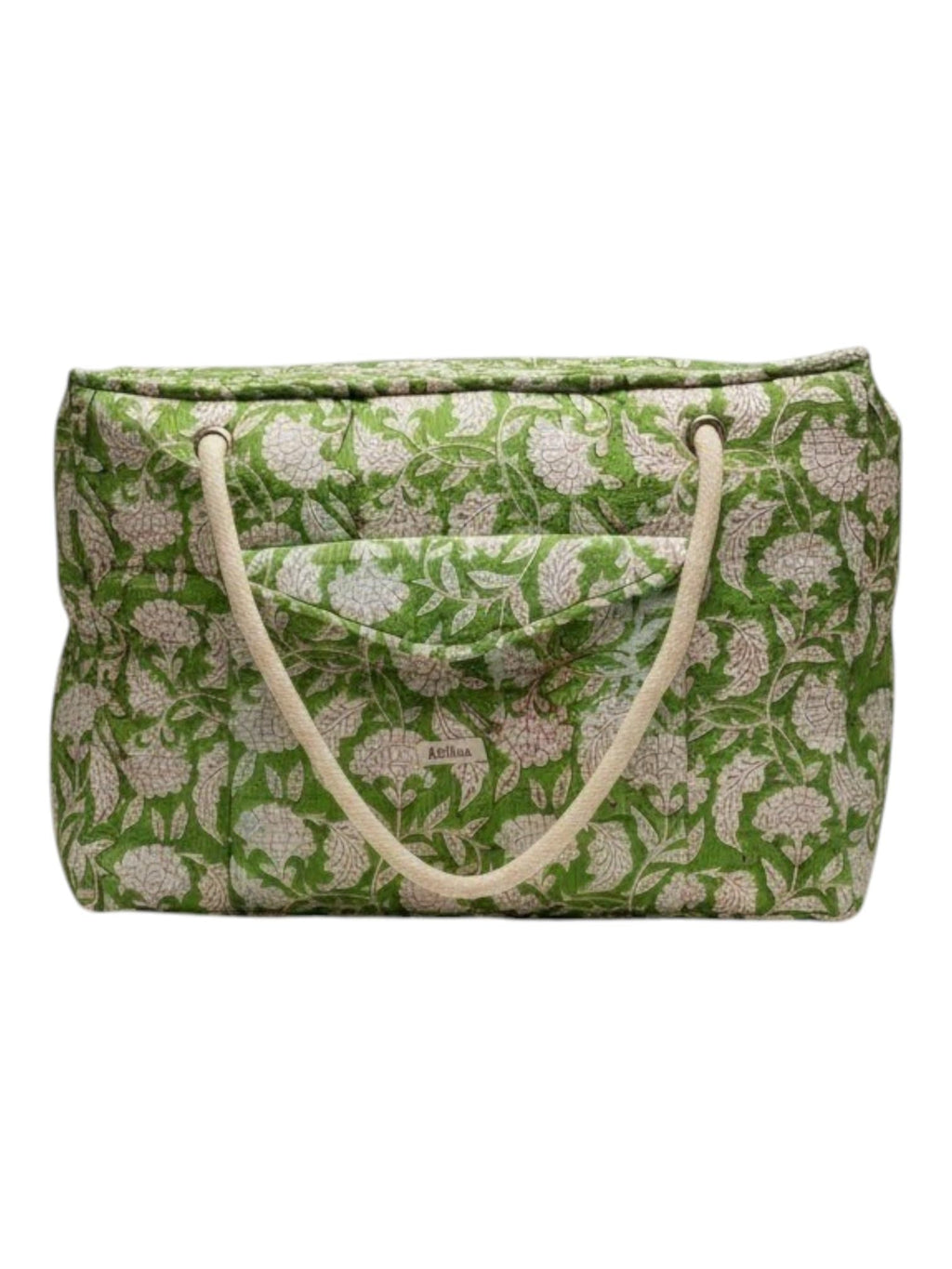 Eddika Quilted Cotton Tote Bag (Floral Print).