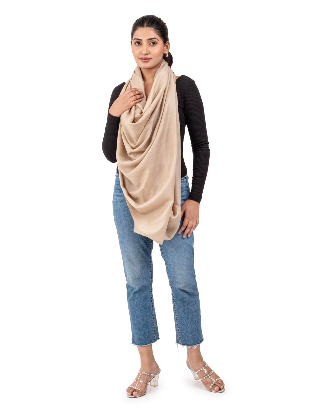 Naureen Women Luxurious Classic Plain Shawl, Warm and Soft, 40x80 inch, Unisex Colors