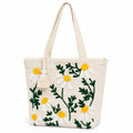 OLL Floral Canvas Tote Bag for Women | Pinterest Viral Aesthetic Tote Bag | 15x15 Inch Large Reusable Shoulder Bag | Summer Casual Daily Use Handbag for Office, College, Shopping & Travel - DGSN-20