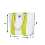 AQVA Women's Tote Bag With Zipper Pouch, Cotton Canvas Shoulder Bag With Rope Handles & Magnetic Button Closure, Utility Handbag For Travel, Work, Shopping, Office, College, Beach, White