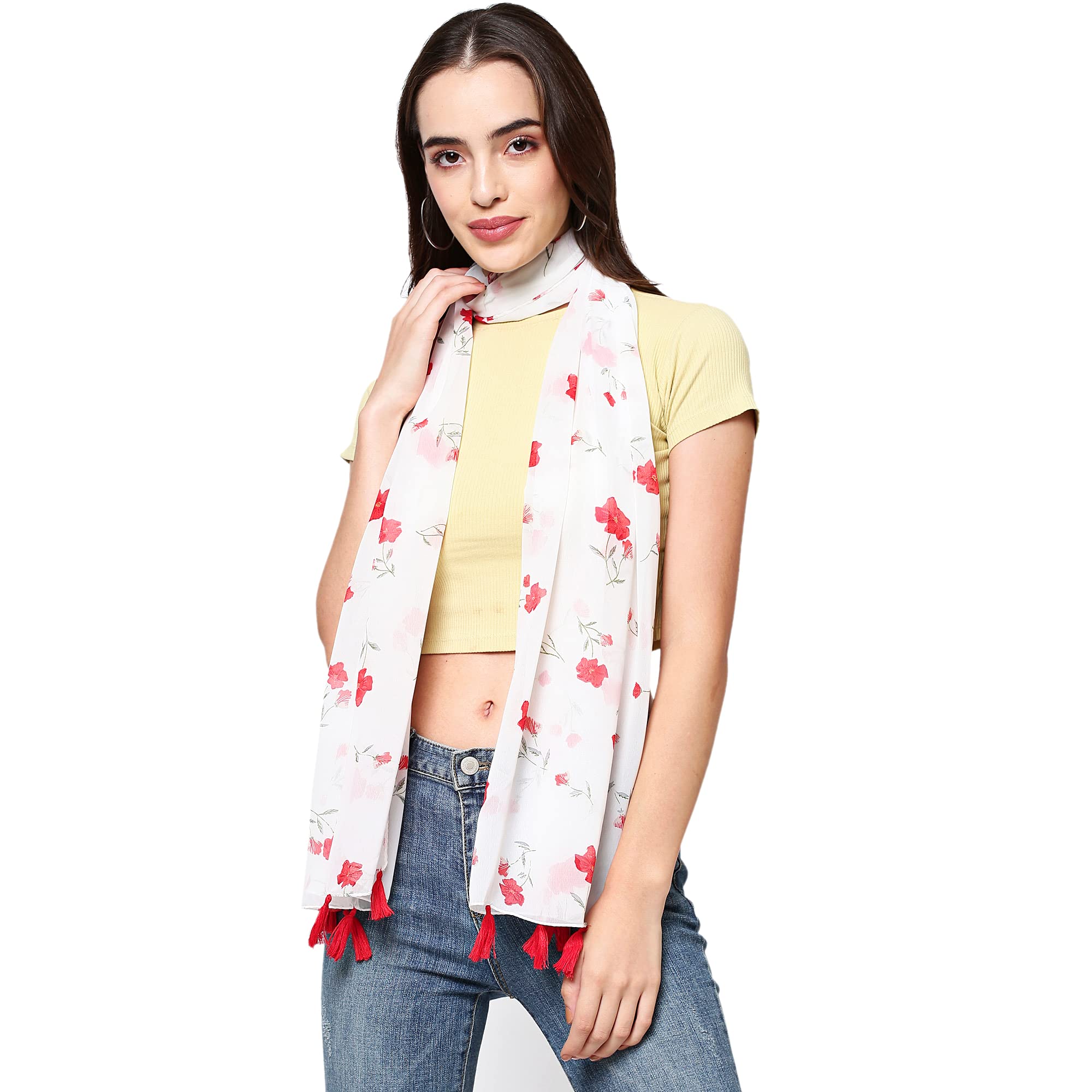 SAHIL SCARF Premium Multicolor Scarf Lightweight & Comfortable for All Seasons Combo of 5 (180x55cm)