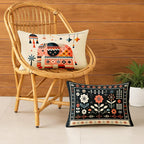 STITCHNEST Elephant & Boho Floral Satin Cushion Covers 12x18 Inch, Pack of 2 for Living Room, Sofa & Kids Room Decor