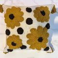 Furnistitchs Handmade Cotton Bohemian Home Decor Cushion Cover 24x24 inches / 60x60 cms - Boho Chic Couch Sofa Throw Living Room Bedroom Cushions (1, Floral Polka)