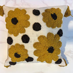 Furnistitchs Handmade Cotton Bohemian Home Decor Cushion Cover 24x24 inches / 60x60 cms - Boho Chic Couch Sofa Throw Living Room Bedroom Cushions (1, Floral Polka)