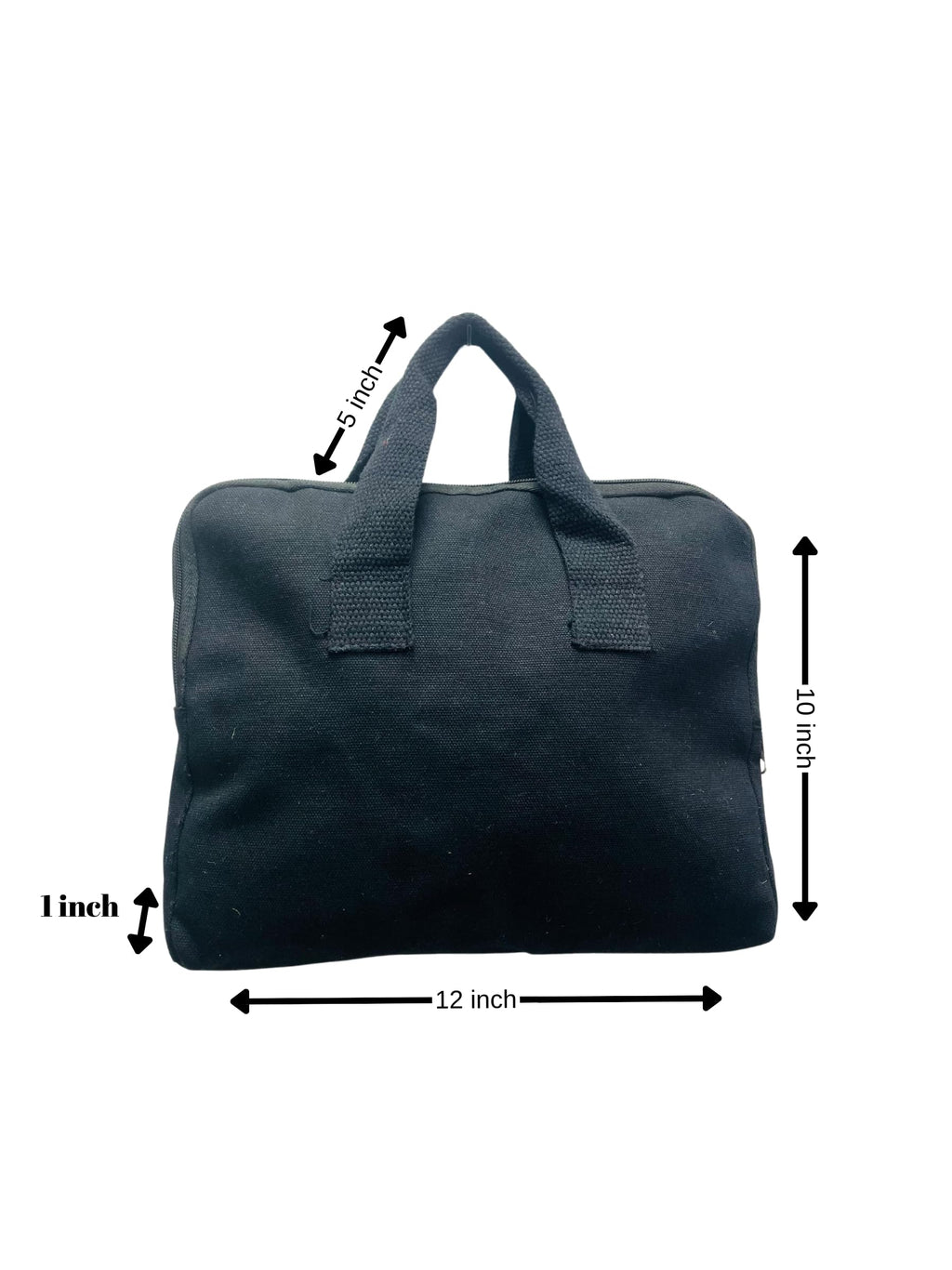 Art Of Colours Multipurpose Cotton Tablet Bag with Zipper for Travel,Office & Shopping (Black)