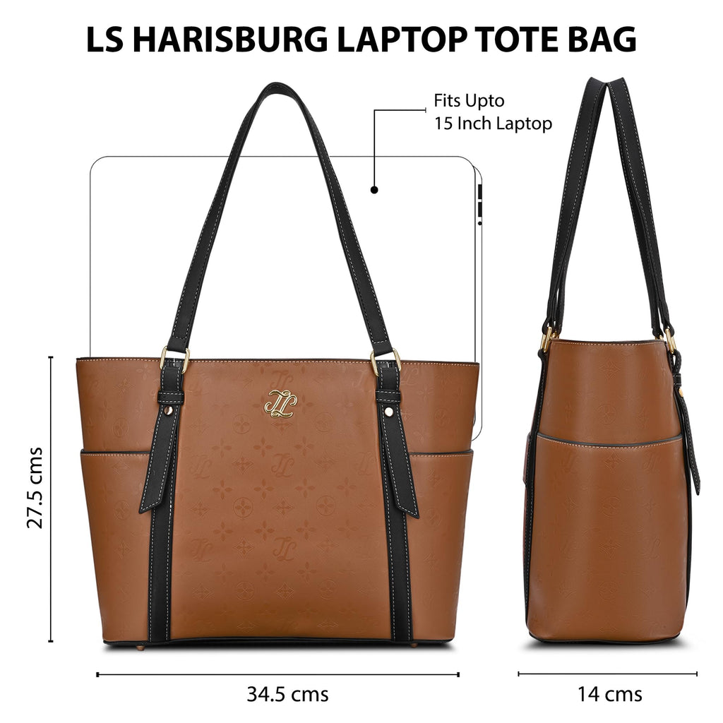 Lavie Signature Women's Harisburg Colourblock Tote Laptop Bag | Tote Laptop Bag for Work | Ladies Purse | Stylish Shoulder Bag | Gift for Women